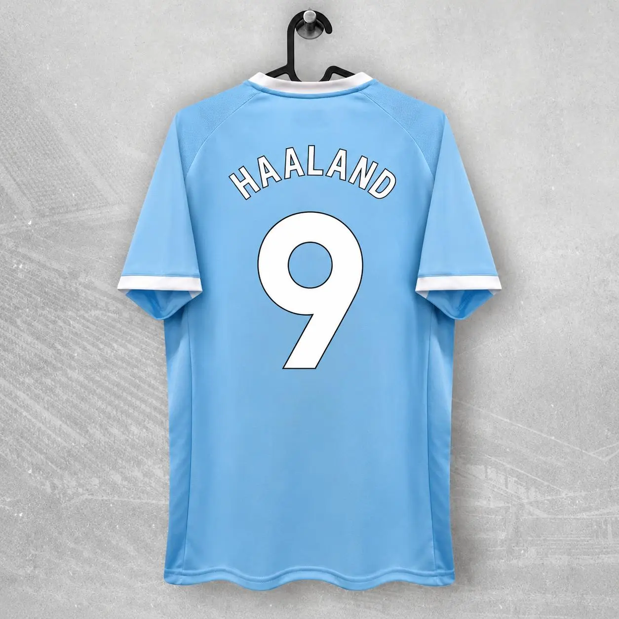Unisex Premium Sky Blue Soccer Jersey Number 9 Haaland Athletic Sports Premier League Man City