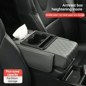 Multifunctional 4 in 1 car storage bag, Car interior accessories armrest box storage pocket, Universal car interior accessories for stowing tidying, Cup holder & phone storage for vehicles long distance driving traval, Car center console armrest pad