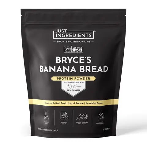 Just Ingredients NSF Certified for Sport Protein Powder - 25 Servings - Grass-fed Whey & Organic Plant Proteins - Made with Real Food