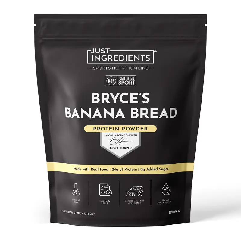 Just Ingredients NSF Certified for Sport Protein Powder - 25 Servings - Grass-fed Whey & Organic Plant Proteins - Made with Real Food