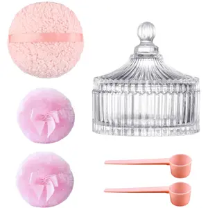 Extra Large Body Powder Puff with Container – 6 Inch Oversize Dusting Powder Puff , Women, Adults – Soft Velour Velvet Fluffy Applicator for Talc, Body Powder, Shower Fresh, After Bath – Reusable, Washable, with Storage Case