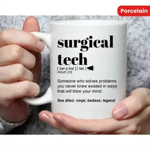 1 11oz Surgical Technician 3D Fun Ceramic Coffee Cup, Friends Birthday/ Anniversary/ Holiday Inspiration Gifts, Also Perfect for Parties and Creative Cups, Summer Winter Drinking Utensils, Halloween Gifts, Christmas Gifts