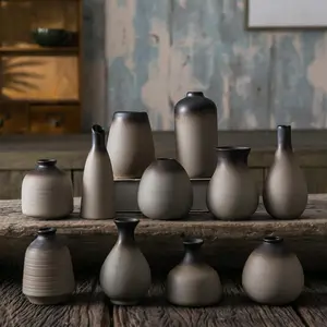 Rustic Bud Vase, Ceramic Small Vase Set of 11, Mini Vases for  and Dried , Modern Farmhouse  Decor, Pottery Vases for Living Room, Shelves, Centerpieces for Dining Table