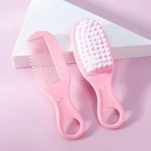 1 Set Baby Hair Brush & Comb Kit, Soft Massage Shampoo Brush Comb, Baby Hair Care Grooming Comb Set For Infant Newborn Shower