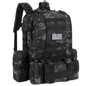 【Holiday Haul Deal】Tactical Backpack Rucksack 60L Large Dayly Pack Detachable Molle Bag High-Density 600D Polyester Water-Resistant Heavy-Duty Durability