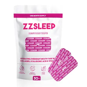 ZZSLEEP Restore Pink Mouth Tape (30 Srips) – Hydrating Lip-Mask Center with Collagen, Vitamin E + Hyaluronic Acid – Breathable, Skin-Friendly Sleep Tape for Nasal Breathing & Restful Recovery