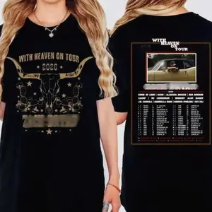 ZB With Heaven on Tour 2026 Front and Back T-Shirt, ZB Western Bull Skull Shirt, ZB Country Music, Concert Outfit, Gift For Fan ARV QN9 QZX