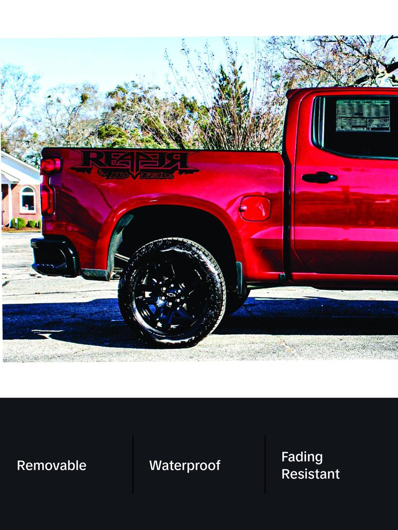 Chevy Silverado Reaper Bedside Decal (2 pcs), Reaper Decal, Chevy Stickers, fits 2019- 2024 CHEVY SILVERADO 1500 , Multiples Color Available, Truck Decal