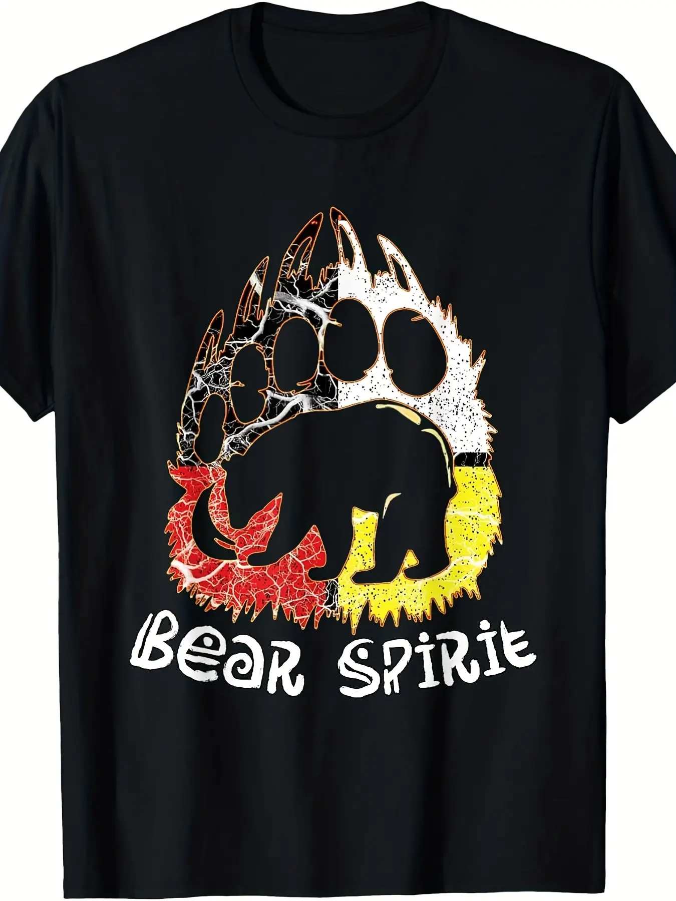 Local American Bear Spirit Bear Paw T-Shirt Same Style for Men And Women  Summer Short-Sleeved Printed T-Shirt Pure 220G