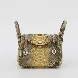 2025 New Small Size Python Skin Genuine Leather Women's Bag Fashion Trend Women's Single Shoulder Adjustable Strap Crossbody Bag High-end Light Luxury High-quality Commuting Boston Small Square Bag luxury  travel  bag Tote
