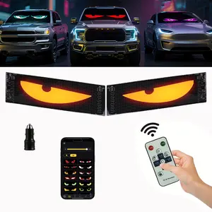 Devil Eyes Light for Cars, 47.2x6.4 Programmable LED Signs with APP & Remote Control, Led Eyes for Car Windshield, Flexible LED Digital Display, LED Lights for Cars