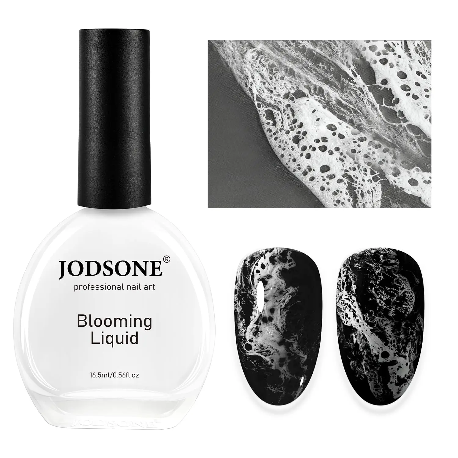 JODSONE Ocean Wave Blooming Gel Nail Polish,16.5ml Wave White Blooming Liquid for Spreading Effect Wave,High Fluidity Wave Textures for Ocean Wave Nail Art,DIY Nail Art Design,Use with Gel Polish