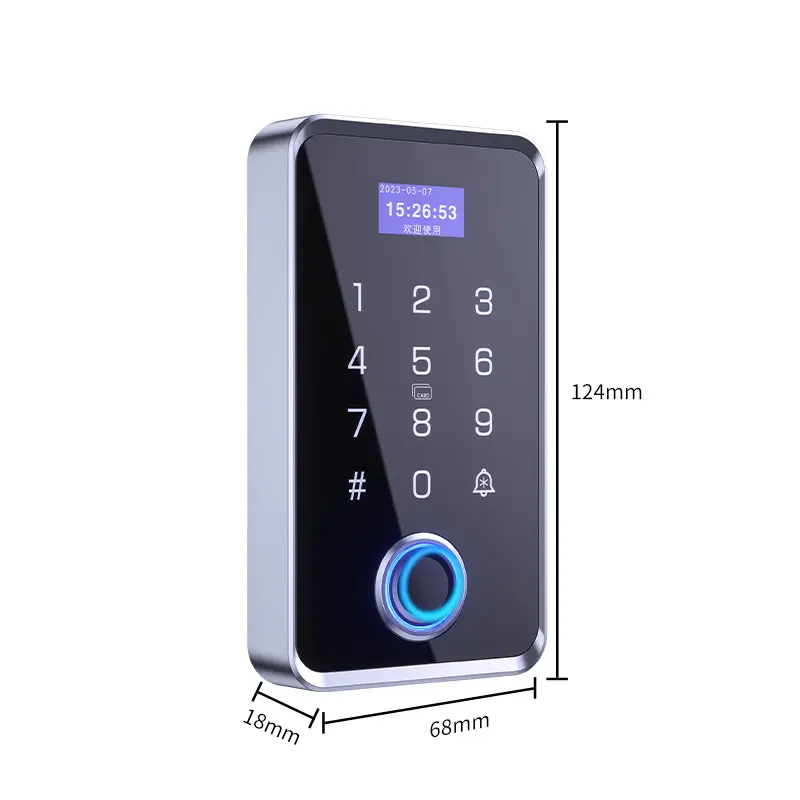 Waterproof fingerprint recognition access control system all-in-one machine with applet, Bluetooth, card swipe, password, electric bolt lock