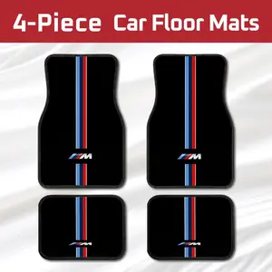 4Pcs BMW M Power Stripe Car Floor Mats, Premium Performance Automotive Interior Liners, Non-Slip & Durable, Fits BMW Trucks, Sedans, SUVs, M-Series Car Decor, Perfect Gift for BMW Fans & Christmas