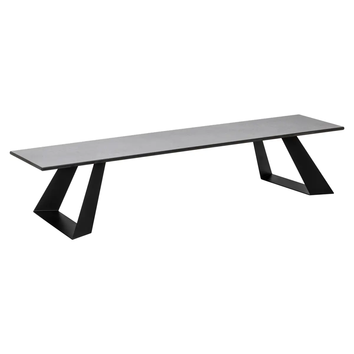 Rosseto HPLRS62 Modern Alto Narrow Rectangle Riser, HPL Construction, Integrated Surface, Concrete Gray Finish, 6 in. Black Legs (Commercial Restaurant Furniture)