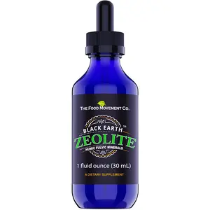The Food Movement Black Earth Zeolite with Humic Fulvic Acids, Trace Minerals for Gut Health, Immune Support - 1oz Liquid Drops Supplement