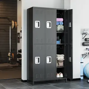 6 Doors Employee Lockers for Office, Metal Sorage Locker Combination, Lockable Employees Metal Locker with Door, Industrial Storage Lockers for Home, School, Gym