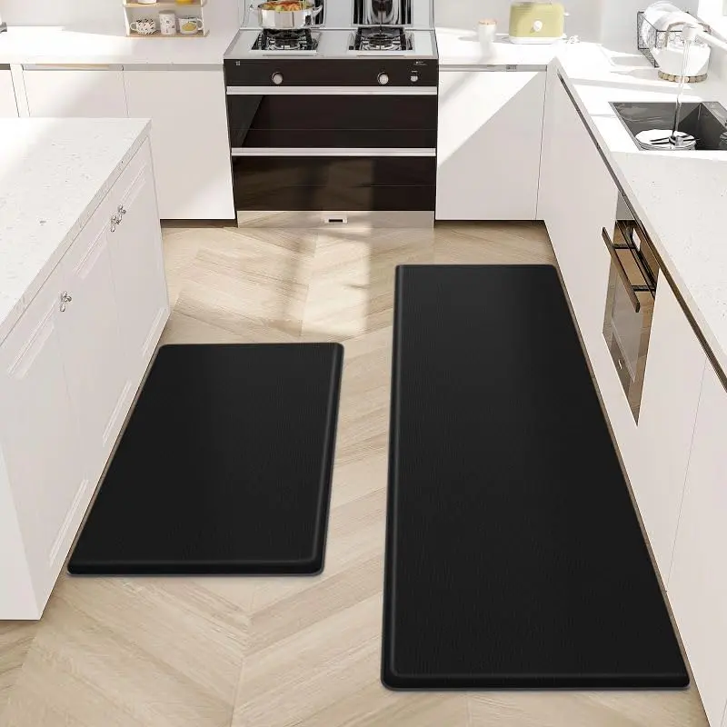 Kitchen Mat Set, 2 Counts/set Non-slip & Waterproof Kitchen Mat, Comfortable Floor Mat for Kitchen, Laundry Room, Office, Washable Kitchen Rugs, Waterproof Area Rugs, Kitchen Rugs Mats