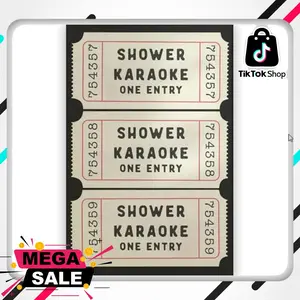 Funny Shower Karaoke Ticket Print Bathroom Canvas Poster for Bathroom Decor, Retro Black Toilet Wall Art, Cute Bath Decor, Aesthetic Bathroom Art, Guest Bathroom Canvas Wall Art 8x12inch Unframed