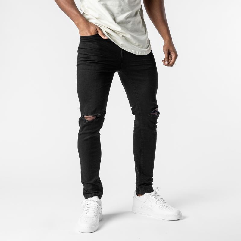Premium Denim Jeans - Black (Ripped)