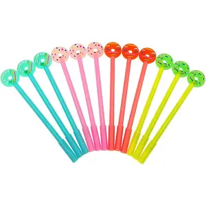 12 count Gel Pen Black Ink Donut Roller Marker Pen(Candy Colors Donut Styling)