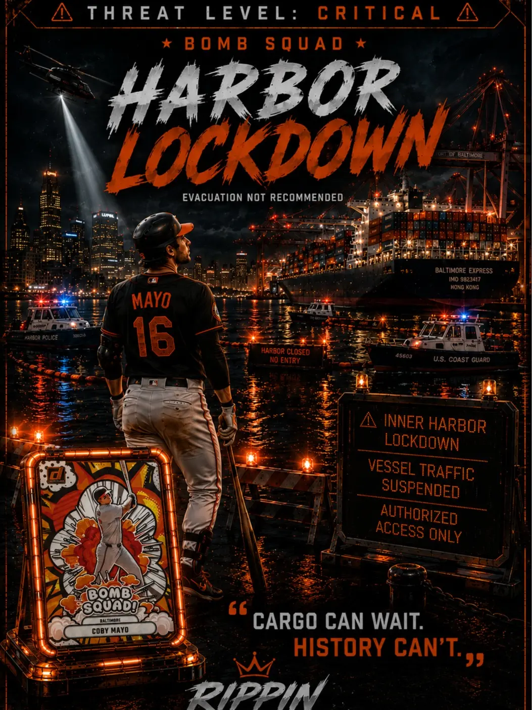 Coby Mayo 2025 Donruss Bomb Squad #19 RC Orioles Rookie Insert