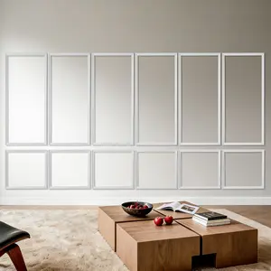 Wall Molding 6 Pack Wainscoting Panels Kit Made From Lightweight Paintable Polystyrene, Easy To Install Waterproof Accent Wall Trim For Interior Decor In Living Room And Bedroom, White, Includes 24x54 In And 24x24 In Panels