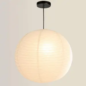 Japanese Style Lantern - Off White Round Paper Pendant - Rice Paper Pendant - All Sizes Available