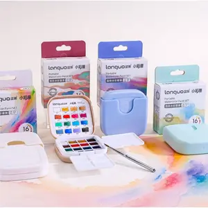 16 Colors Premium Watercolor Paint Set, High-Quality Gel Paints for Artists & Hobbyists, Includes Brush & Portable Case, Ideal Gift