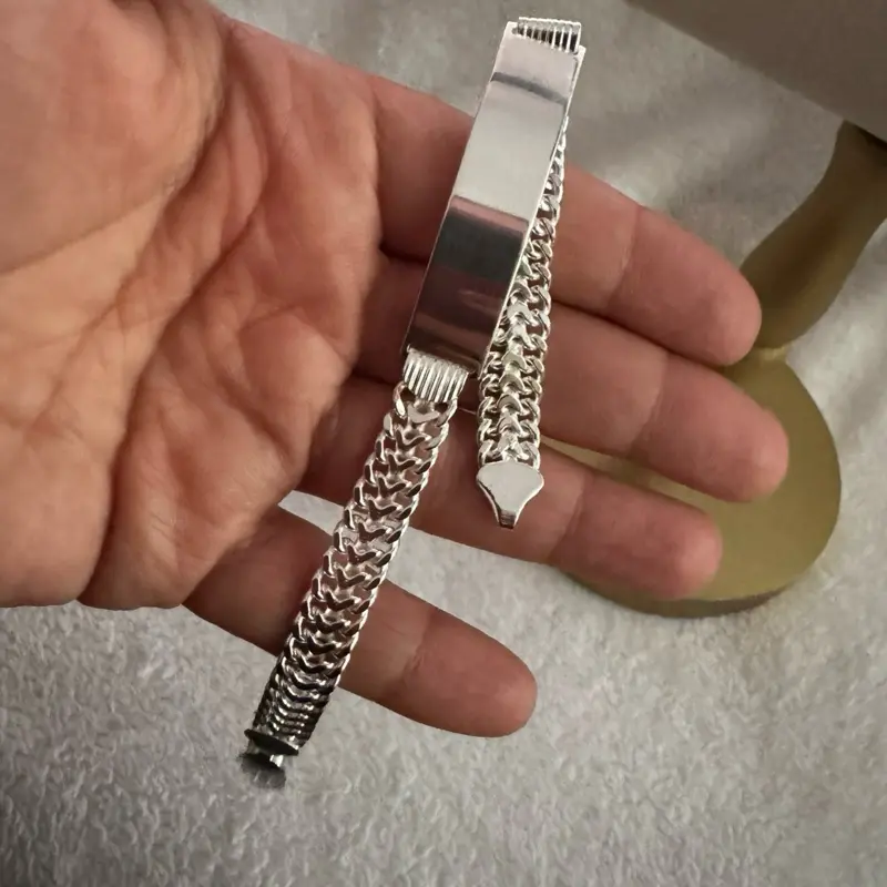 925 Silver ID Franco Link Bracelet, 25g