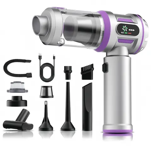 25000Pa Powerful Handheld Cordless Cleaner - Lightweight Portable Hand Vacuum, Rechargeable Built-In Battery, Air Gun Function, 3 Filters, Multiple Nozzles, Car Interior Care Cleaning Kit, Cleaner Cordless