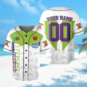 Personalized Toy Story Buzz Lightyear Green Baseball Jersey  Custom Name Toy Story Character Basketball Jersey  Toy Story Birthday Outfit