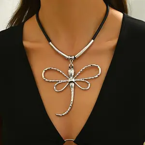Black Dragonfly Pendant Necklace with a Cord, Minimalist Design, Stylish, Ideal for Everyday Use And Special Occasions, a Versatile Piece for Women, Perfect for Parties And Elegant Looks with a