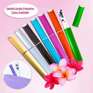Nail File Acrylic Protective Case Medium Size - Colorful Acrylic Cases Available in Various Colors