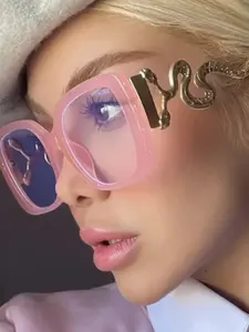 Women's Stylish Square Frames Anti-Blue Light Glasses, Vintage Party Style PC Lens Stylish Trendy Eyewear, All Season Fashion Accessory for Women, Trendy Vintage Eyeglasses