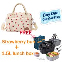 Strawberry Print Bag+1.5L/Black/ABY