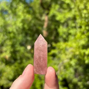 Strawberry Quartz Healing Tower | Metaphysical Healing Tower | Crystal Altar