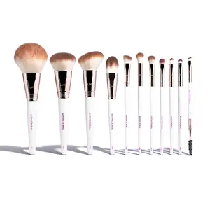 Uve Beauty Professional 11 Brush Set with Antimicrobial Properties - Non-Toxic, Vegan & Cruelty-Free - Helps Prevent Breakouts and Acne