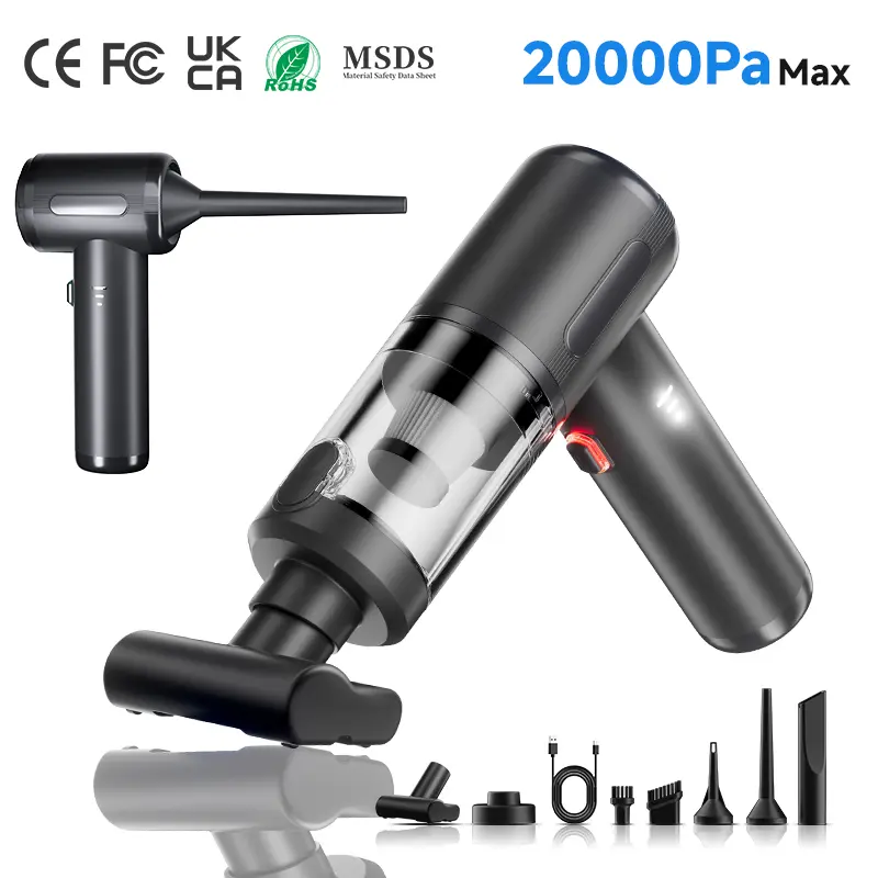 506 max, 5 in 1 Mini Vacuum Cleaner Cordless & Air Duster ,20000Pa Powerful Suction, Handheld Portable Vacuum For Car, Home, PC, Keyboard, Desk, Pet Hair Cleaning Car Detailing Accessories Car Detailing Tools Car Vacuum Kit Car Cle