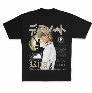 Yagami Moon T-Shirt, Anime Death Note Graphic Tees , Unisex Tshirt, Gifts Shirt, Menswear Womenswear Streetwear, Aesthetic, Heavyweight Cotton Comfort Top Regular Fit Y2k Outfit Outdoor Affliction Clothes