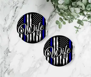 Police Wife Car Coaster Set - Compatible Coasters for Your Vehicle