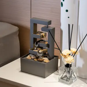 Desktop Fountain Tabletop Water Feature –Valentine’s Day Gifts， Zen Fountain for Stress Relief, Indoor Water Feature for Office Desk, bedroom decorHome Deco Water Flow, Relaxing Room Decor，home decor items Artistic Nature，The top choice for gifts