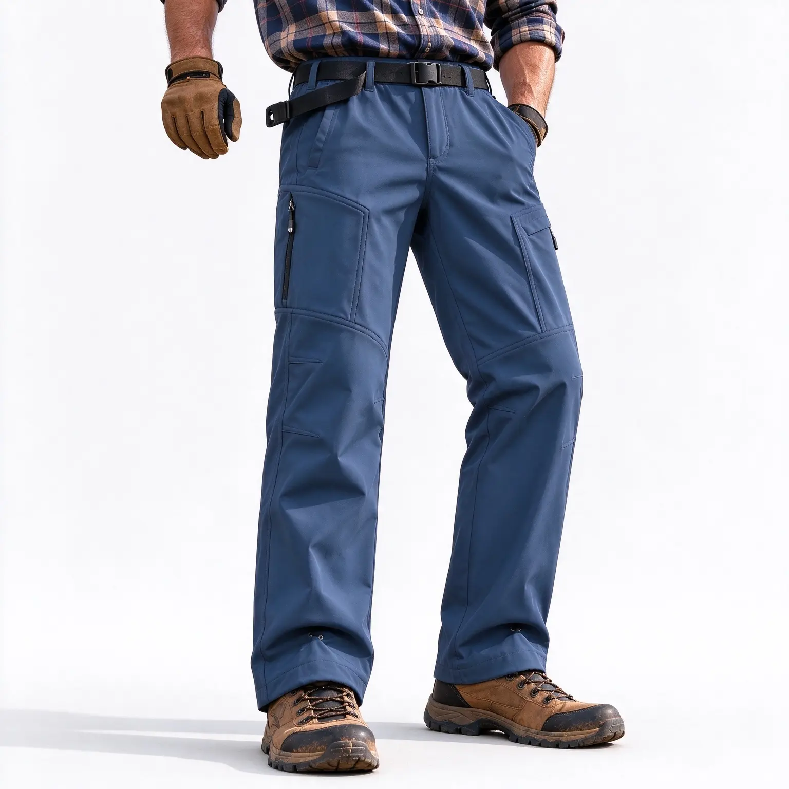 2026 Men’s Fall/Winter fleece-lined, thickened multi-pocket pants—wear-resistant, waterproof, breathable, and heat-retaining with stretch; specially suitable for farmers, outdoor camping, hiking, mountaineering, and fishing; loose fit, plus sizes, long pa