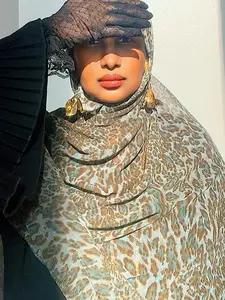 Animal Print Satin Chiffon Print Hijab - Elegant with Beautiful Print for Women