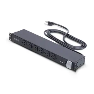 Startech 1415B8H-RACK-PDU-SP 14-Outlet Rackmount PDU & 1U Server Power Strip with 6x Front & 8x Rear Ports, Black