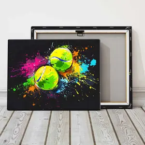 Colorful Tennis Poster Print on Canvas Frame, Modern Art Decor for Bedroom & Office Wall Decoration, Waterproof HD Printed Gift Idea
