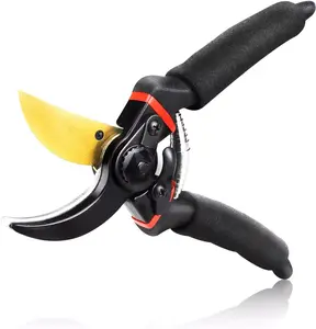 AOYADA Heavy Duty Pruning Shears, Alloy Steel Classic Style, Ambidextrous High Carbon Steel Blade, Ergonomic Grip, Powerful Anvil Garden Clippers for Landscaping & Gardening