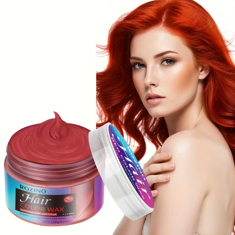 ROZINO Red Hair Dye Styling Wax for Hair Dyeing Styling & Shaping Haircare Product for Creative Hair Effects