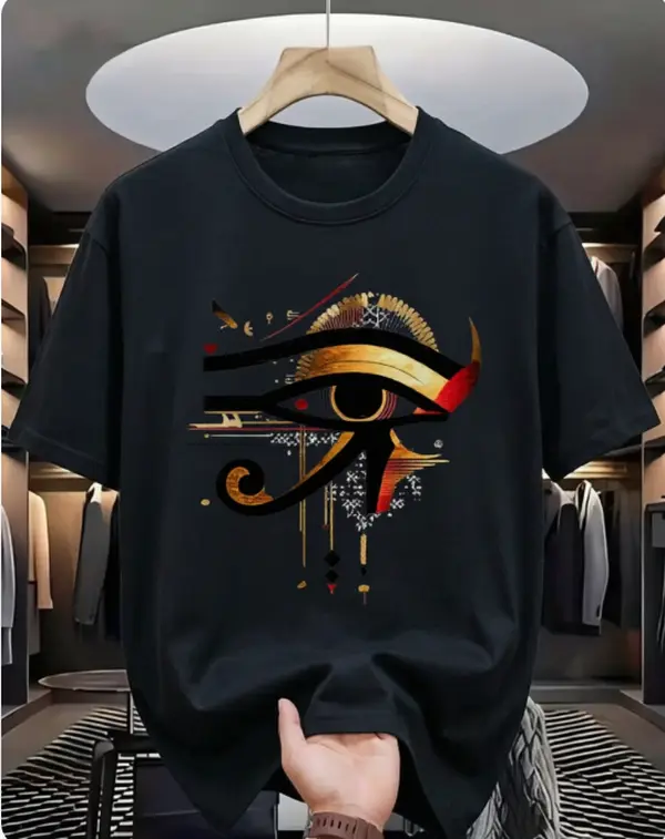Vintage Eye Of Horus Egyptian Symbol Graphic Unisex Tee Ancient Egypt Mysterious Streetwear Summer Cotton Short Sleeve Heat Transfer Tshirt