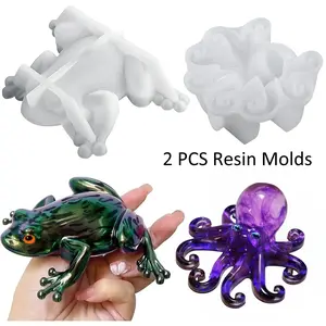 2pcs Ocean Octopus Sea Creature Silicone Epoxy Resin Molds, DIY Charms & Pendants Molds, for Handmade Birthday Gifts, Desktop Home Ornaments, Handmade Gifts, Sea Creature Molds